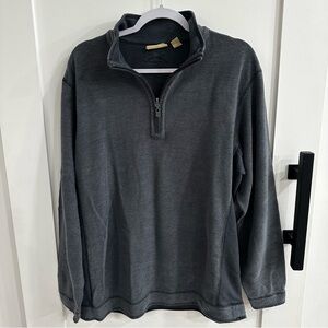 Tommy Bahama Vintage Reversible 1980’s Charcoal Zip-Up Sweater. Size XL.
